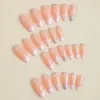 False Nails Nude With White Tip Almond Fake Lightweight And Easy To Stick Nail For Fingernail DIY Decoration