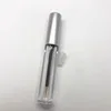 Terek plastik tüp 3ml Kozmetik Kirpik Ambalaj Göz Hattı Yeniden doldurulabilir Konteyner Lipgloss Tüp Parlak Gümüş Gümüş Kapak Mat Gümüş Kapak Taşınabilir Boş Şişeler