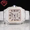 Mens Bustdown Moissanite Diamond Watch Buzlu Çıkış Moissanite Hip Hop Rapçiler için