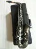 Feito de qualidade saxofone alto Eb preto galvanoplastia fosca banhado a níquel corpo esculpido sax profissional com estojo