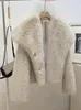 女性用女性用エレガントなフェイクジャケットふわふわの毛皮のゆるい長袖ソリッドウォームコート冬の豪華なファッションレディオーバーコートストリート