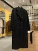 Luxury Coat Maxmaras 101801 Pure Wool Coat Winter Classic Black Double breasted Cashmere Coat for Men and Women's High end Long Coat