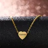 Rostfritt stål Anpassade namn Halsband för kvinnor Personligt halsband Stetoskop Letter Heart Fjäril Pendant Smycken 240109