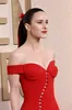 Rachel Brosnahan 2024 Golden Globe Awards Abiti da celebrità sul tappeto rosso Sexy Bottoni con spalle scoperte Guaina Abiti da sera formali Abito lungo con spacco laterale CL3191