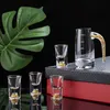 Vinglasglasögon Crystal Liquor Spirits Shot Glasses Gold Box Gold Mountain Tjock Bottom Vinglas Whisky Glass Spirits Vodka Brandy Shot Cup YQ240105