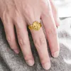 Anello in oro giallo con citrino per donna 10 * 14mm pietra ovale con taglio Art Deco Fortuna gioielli con pietre portafortuna Tendenza regalo di lusso per feste di nozze 240109