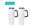 USA Warehouse Gobelet à sublimation de 40 oz Tasse à bière de grande capacité en acier inoxydable Tasse de voyage isolée avec poignée amovible Tasse à café de voyage ZZ