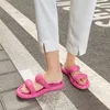 Chinelos 2024 Ins Mulheres Senhoras Outwearing Plana Sola Macia Não-Slip Sapatos de Praia Adulto Candy Color EVA Sandálias