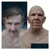 Party Masks Mormor Latex Scary FL Head Cosplay för Halloween Wig Old Man Mask Bald Horror Funny Drop Delivery Home FE222Q