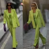 Summer Green Women Spodnie SPEIS 3 sztuki Panie Weddne Party Guest Wear Show Fashion Blazer Tuxedos