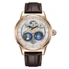 Armbandsur Top Brand Homage Luxury Dubbel Earth Rotating Flywheel Flying Tourbillon Device Automatiska mekaniska klockor för män