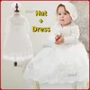 Vestidos de niña, vestido de bautizo para niñas de flores, boda, fiesta blanca, 1 año de cumpleaños, vestido de bautismo bautismal