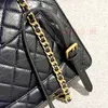 Łańcuch damski plecak czarny diament skórzany plecak luksusowy luksusowe torby na ramię designerka Chunky łańcuchowy plecak duża pojemność marki plecak projektant plecak