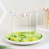 Forchette 100 pezzi Farfalla Spiedini di bambù usa e getta Plettri da cocktail Buffet Frutta Cupcake Forchetta Bastoni Decorazione della tavola per feste Forniture