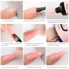 12pcs / set Extension Gel Nail Art Semi Permanent Acrylique Glitter Fluorescent Nude Coloré Construction Rapide Vernis Hybride UV Nails 240108