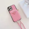 Kadınlar Crossbody Phone Case Tasarımcı İPhone Case için iPhone 15 Pro MAX 14 Pro 13 12 11 Pro Max 14Promax 15 Plus Kılıf Kart Tutucu Üçgen P Cüzdan Cüzdan Mobil Kapak kordon