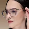 Occhiali da sole Montature Occhiali da donna Moda 2024 Tendenza Occhiali da vista unisex Occhiali da vista Occhiali da vista in metallo Gamba piegata Blocco di luce blu