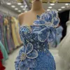 2024 Aso Ebi Sheer Neck Sirena Abito da ballo Paillettes Perline Cristalli Serata formale Festa Secondo ricevimento Compleanno Abiti di fidanzamento Abiti Robe De Soiree ZJ421