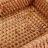 Pratos cesta de tecido pão frutas armazenamento portátil lanche brinquedos organizador rattan