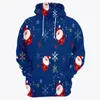 Herr överdimensionerade jul snögubbe casual harajuku tröjor y2k tecknad mönster långa ärmar sociala klädhuvor för män 240109