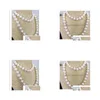 Colliers pendentifs noués à la main naturel 1011 mm collier de perles d'eau douce blanche longue 90 cm bijoux de mode livraison directe Pendan Dheyt