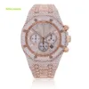 Automatera vit Moissanite Diamond Watch för honom Hip Hop Watch bling Watch Watch Watch Watch Watch