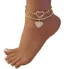 Enkelbandjes Love enkelbandje Fl Of Diamond glanzende strass, tweedelige set Drop Delivery Otkey