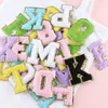 A-Z Felting Sticker Large Pink Towel English letter Patches for Clothes Embroidery Appliques Clothing name Diy Craft Accessories323D