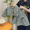 Clothing Sets Girls Suit Spring And Autumn 2024 Children's Trendy Coat Dress Baby Girl Stylish Two-Piece