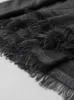 Langer Rock aus gestrickter Wollmischung für Damen mit Quaste, breiter, hoher Taille, Anti-Pilling-Plissee, warme A-Linien-Röcke für den Winter K387 240109