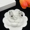 Retro koperen brief vergulde oorbellen mode stijlvolle diamanten oorbellen studs voor bruiloft verjaardagscadeau