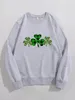 Women's Hoodies Leopard Shamrock Sweatshirt St Patricks Day Long Sleeve Pullovers Irish Sweats Women Fashion Casual Cotton Tops