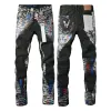 Mens Purple Jeans Designer Stacked Long Pants Ksubi Ripped High Street 브랜드 구멍 Denim Streetwear Silm 731589503