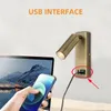 Lâmpada de parede El Luzes de cabeceira com interruptor de carregamento USB Holofote Quarto Estudo Preto Branco Bronze Luz de Leitura