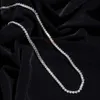 Collier de luxe en Moissanite de couleur ronde de 5mm, plaqué or 10k 14k 18k, collier en diamant glacé, chaîne de Tennis