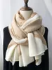 Soft to the heart Luxury cashmere scarf women autumn and winter French style gold thread stitching long shawl dualuse 240108