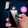 New Green Laser Induction Lighter Rotating Double Arc USB Charging Outdoor Windproof Lighter Unusual Personality Creative Gift