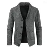 Camisolas masculinas de inverno com gancho de malha cardigan estilo britânico solto espessado casaco suéter