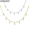 Chaînes Anenjery Pepper Shape Collier de pompon pour femmes plaqué or ras du cou clavicule chaîne bijoux en gros