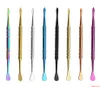 Dab tool stainless steel ss colorful dabber cleaning 115mm metal titanium nail for wax vaporizer dry herb atomizer vape candle car4190609