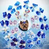 Vêtements de chien 20pcs / paires de petits nœuds de chat pour chiens nœuds de cheveux accessoires de toilettage pour animaux de compagnie flocons de neige d'hiver