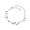 Charm Bracelets 925 Stamp Silver Color Star Bracelet Fashion Korean Five-pointed Stars Crystal Double Drop Wholesale