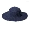 Bérets Western Cowboy Chapeau Seau Respirant Portable Pêche À La Main Large Bord Crocheté Pour Femmes Hommes Tout-match