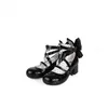 Dress Shoes Sweet Cute Lolita Round Toe Women High-Heeled Spring And Autumn Fashion High-End Bow Cross Lace-up High Heels