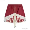 Rhude Street Wear Rouge Bleu Noir Violet Pantalon Hommes Marque Court Designer Shorts Rhude Shorts Été Mode Pantalons De Plage Hommes De Haute Qualité 7359