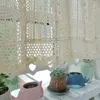 Rideaux courts en coton crocheté de Style américain, 1 pièce, pour salon, café, cuisine, rayures, décoration de maison, tige 240109
