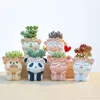 Cute Animal Planter for Succulents Air Plants Funny Flower Pots Fairy Garden Decor Figurines Pencil Holder Home Table Decoration 240109