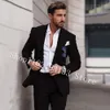 Fashion Linen Male Suits Slim Fit Casual Lapel 2 Pieces Men Groom Wedding Party Costume Homme Mariage 240108