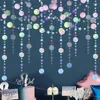 Party Decoration 4M Laser Mirror Paper Star Garland Flash Banner Happy Birthday Kids Baby Shower Curtain Decor Wedding DIY Supplies