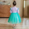 Flickklänningar 2024 Autumn Winter Long Sleeve Sticked Sweater Princess Dress Halloween Performance Cosplay Party Costumes for Girls 3-8y